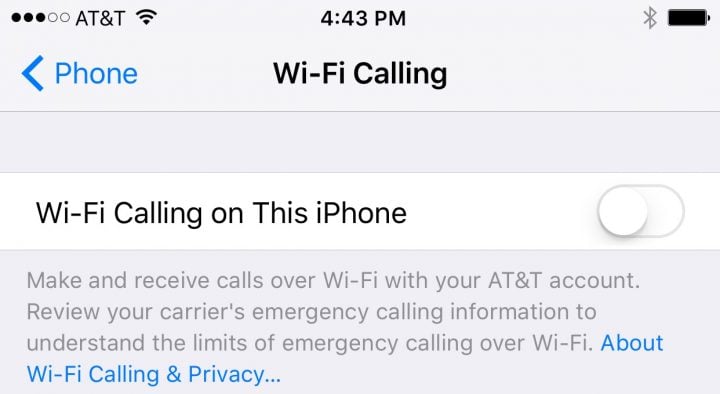 iOS 9 Settings to Change - Wifi calling