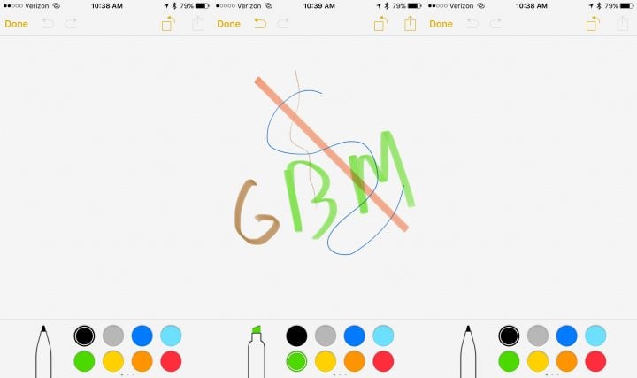 Draw in Notes on iOS 9.