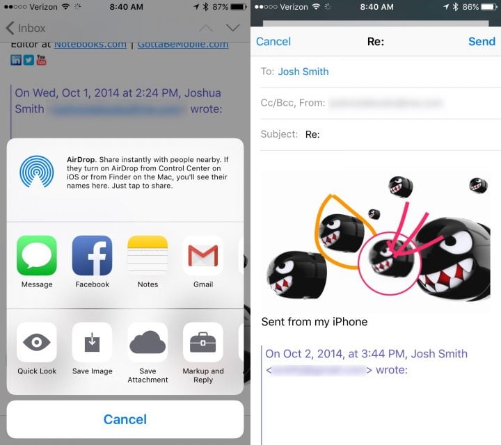 iOS 9 Tips - Markup email
