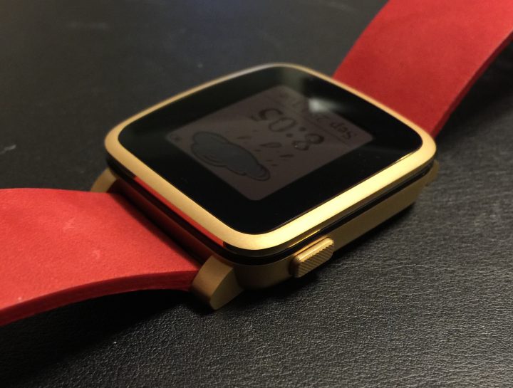 pebble time steel left side button