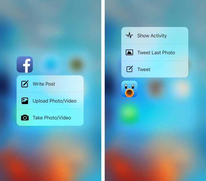 3D Touch Quick Actions on the iPhone 6