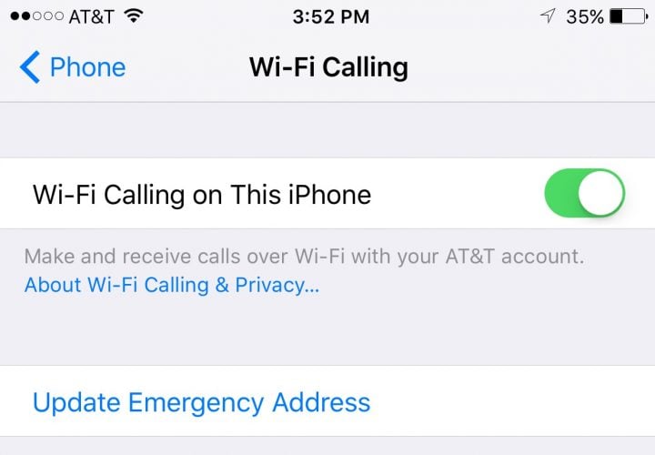 How to turn on AT&T WiFi calling on iOS 9.