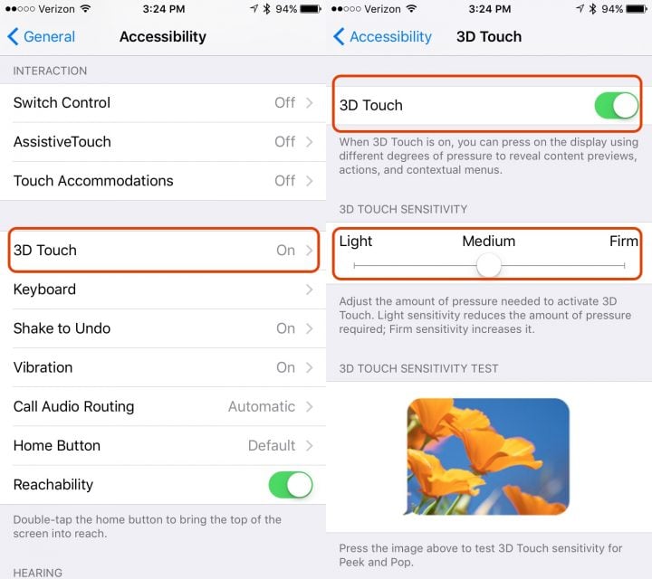 How to Change 3D Touch Settings