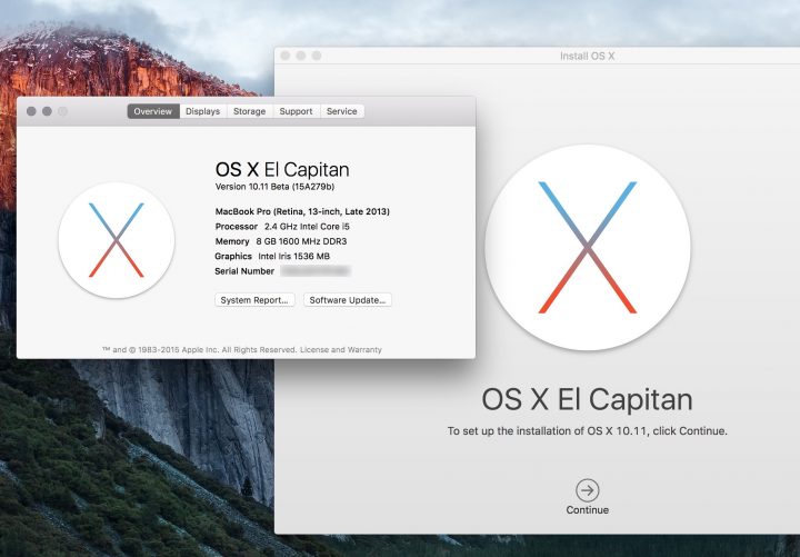 Upgrade from the OS X El Capitan beta to the final OS X El Capitan release.