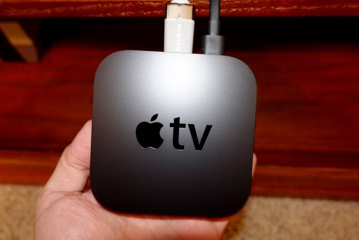 Connect HDMI and power to the Apple TV.