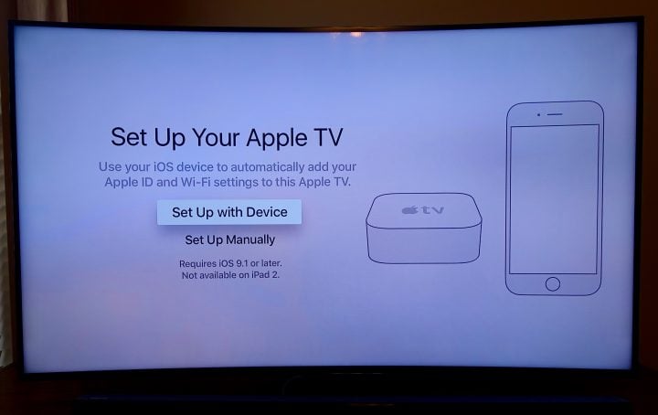 Choose how you want to set up the Apple TV.