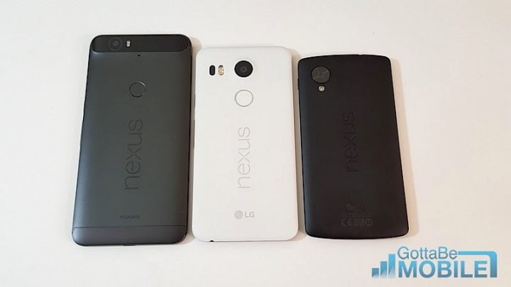 Nexus 6P, Nexus 5X, and the original 2013 Nexus 5