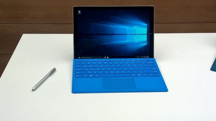 The Surface Pro 4 with pen and type cover.