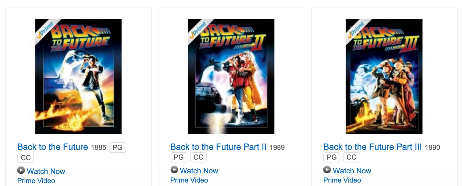 Back to the Future I, II and III Streaming on Amazon for Free