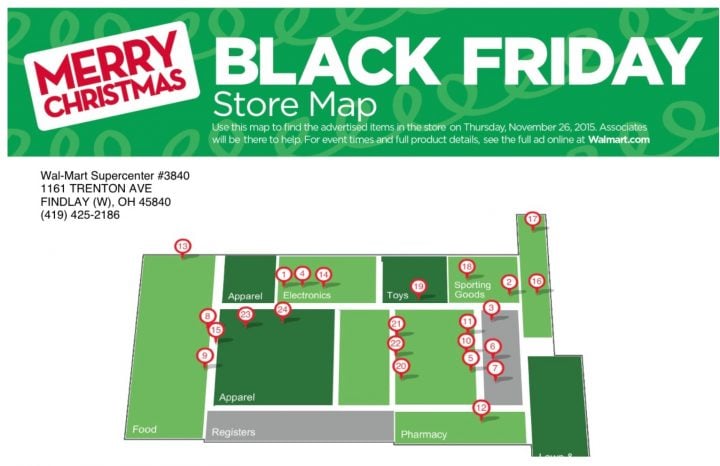You can see the Walmart Black Friday store maps online or on the phone.