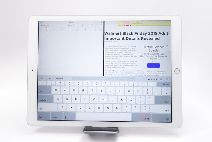The iPad Pro display looks great and delivers a nice place to use two apps.