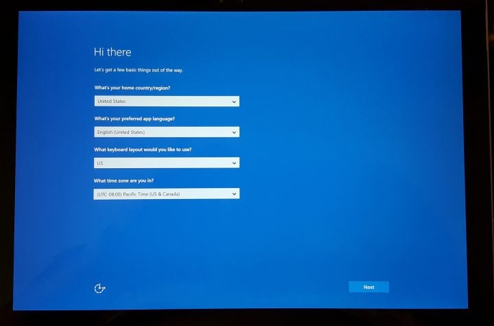 Window 10 startup = local settings