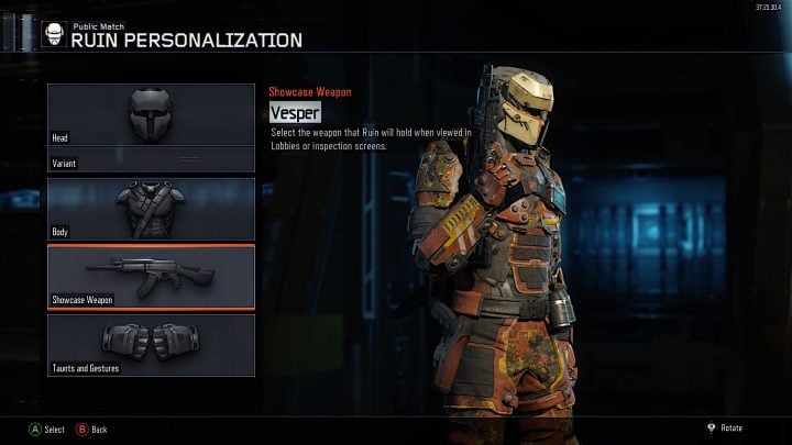 Customize your specialist to add camo or a paintjob to the showcase weapon.