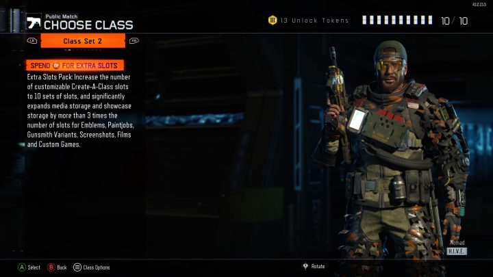 Unlock slots in Create A Class with Call of Duty Points.