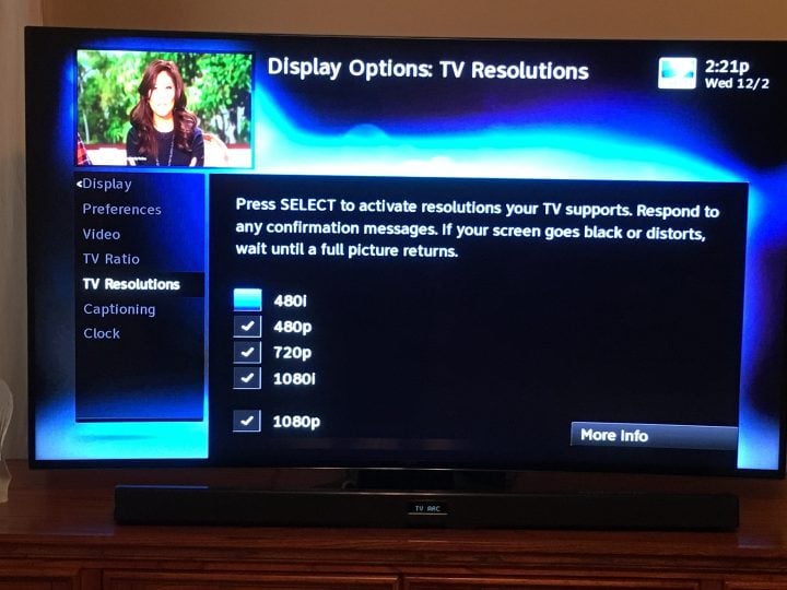 Verifique la configuración para solucionar problemas de calidad de DirecTV. 
