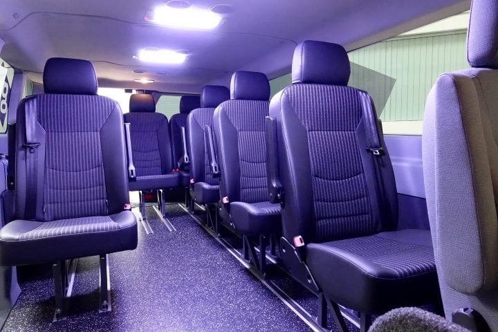 The Dynamic Shuttle includes free WiFi, USB charging ports and ample room.