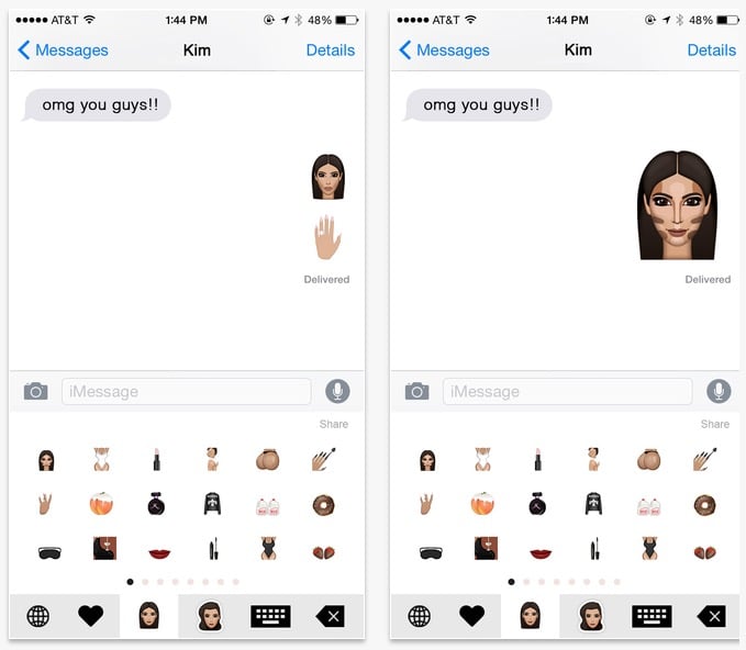 You can send Kimoji to anyone, in many apps, even if they don't have the Kim Kardashian emoji app.
