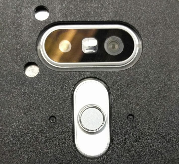 Back of the LG G5 hiding under a protective case