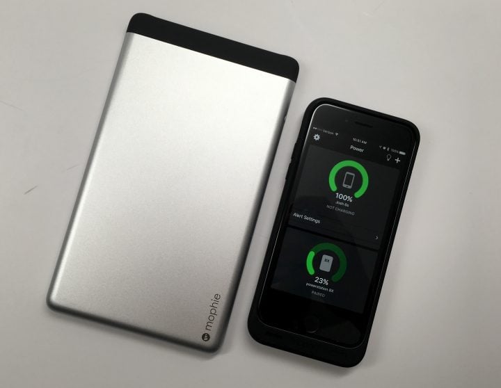 The Mophie Powerstation 8X offers a huge charge and connects by Bluetooth to let you know how much power is left. 
