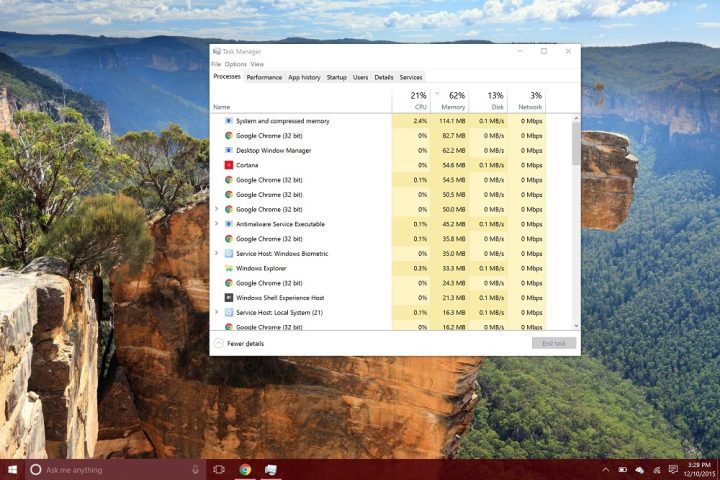 Surface Pro 4 Task Manager