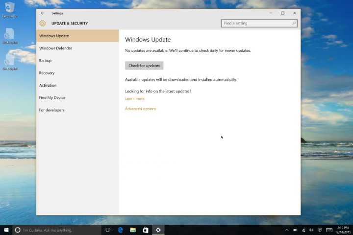 windows update in windows 10