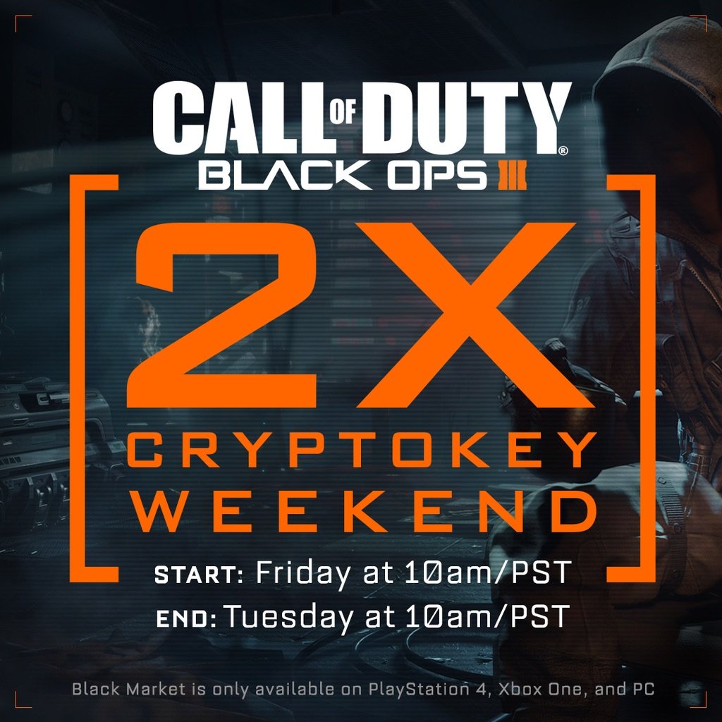 What you need to know about the Black Ops 3 2XCryptokey weekend that comes instead of a January Black Ops 3 Double XP weekend.
