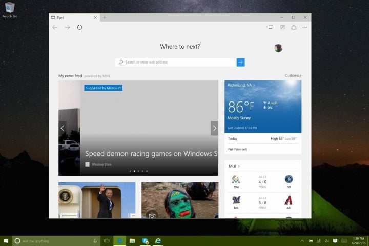 Microsoft replaced Internet Explorer with the Microsoft Edge web browser in Windows 10.