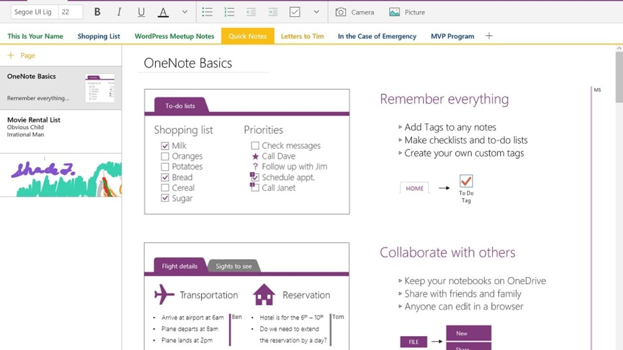how to get notebooks on left in microsoft onenote 2016