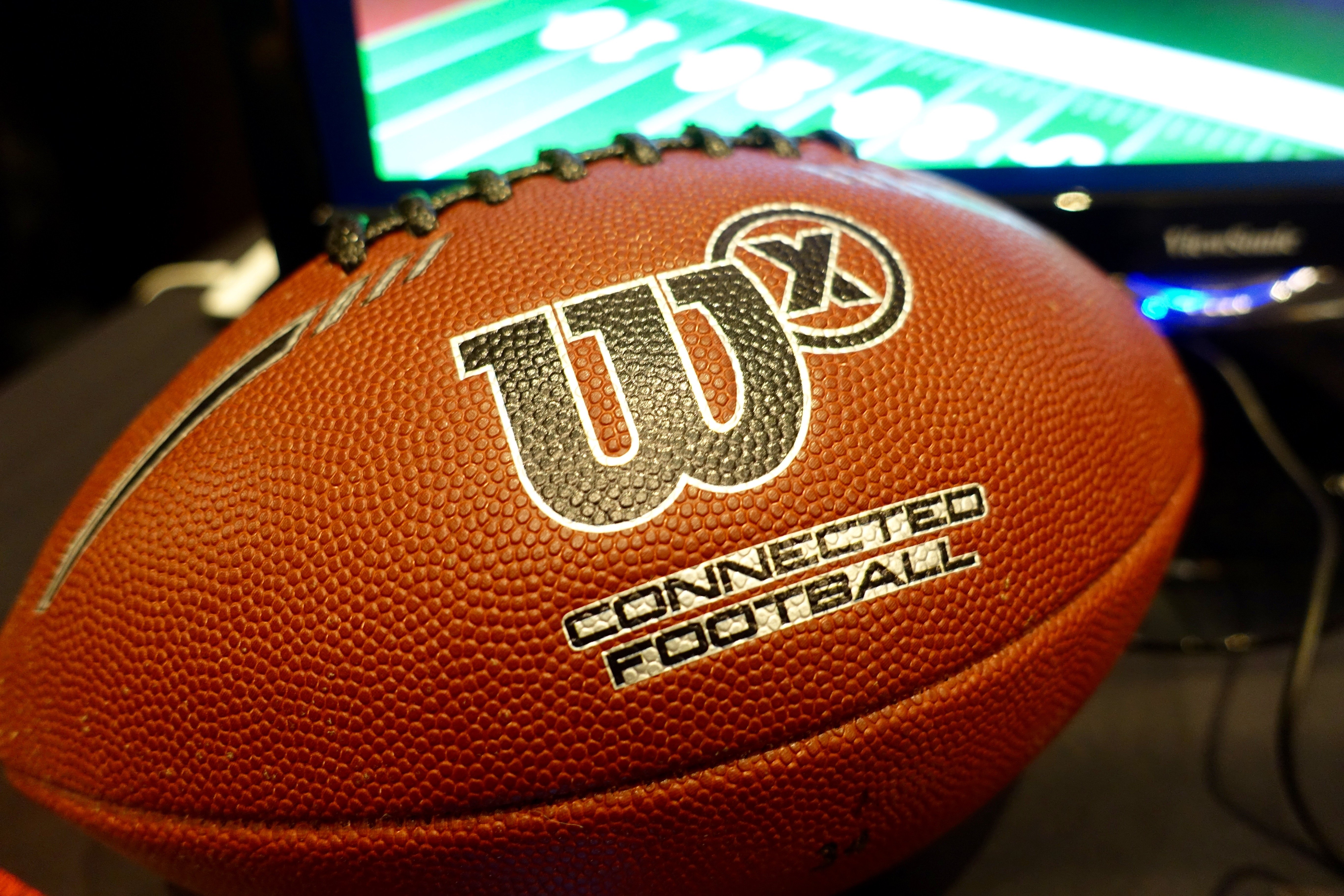 This is the Wilson X Connected football with Bluetooth.