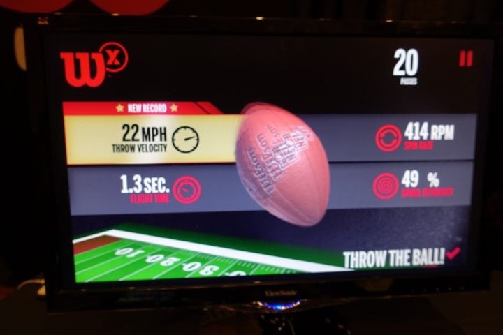 The Wilson X Connected Football includes options to play through various situations with friends.
