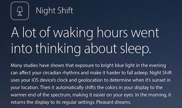 Don't Expect Night Shift for Every Device