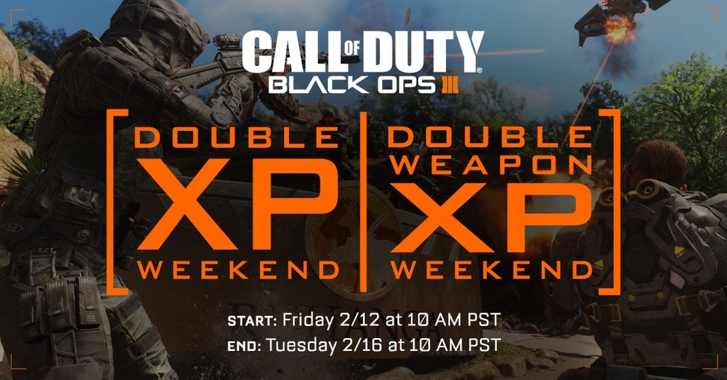 February Black Ops 3 Double XP, Double Weapons XP Details.