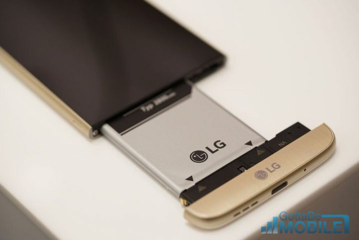 The LG G5 has a removable and replaceable battery 