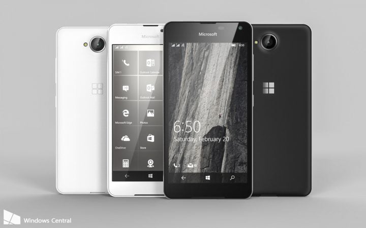 Renders of the Lumia 650 from Windows Central.