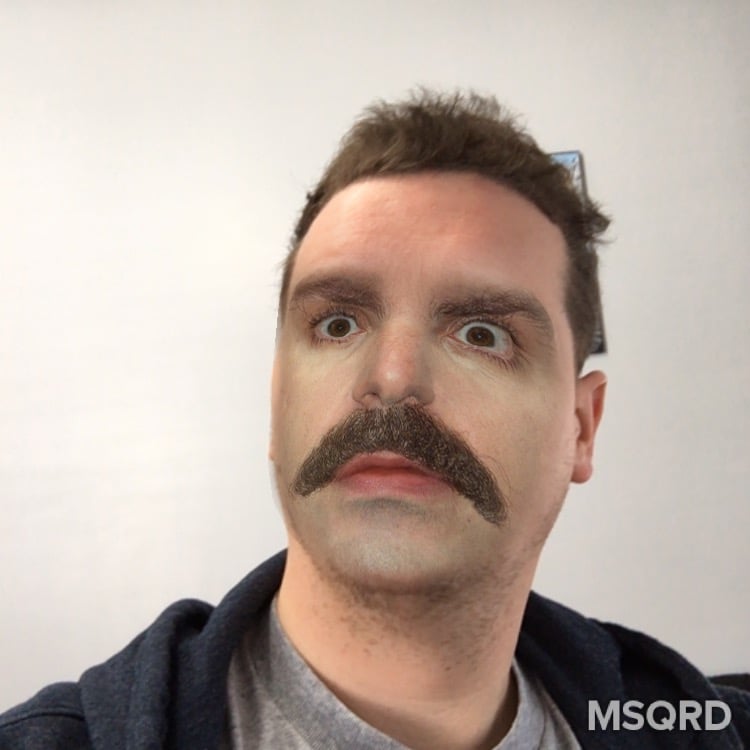 Change your look with live Selfie filters in the MSQRD app.