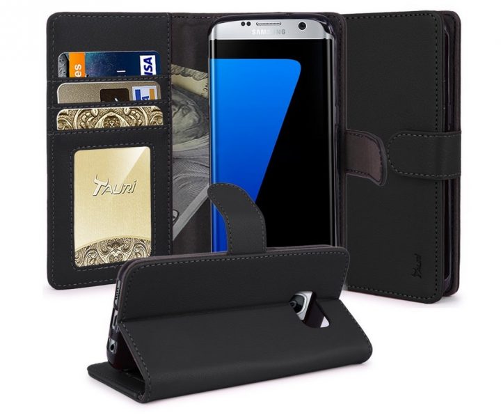 Tauri Galaxy S7 Edge Wallet Case & Kickstand