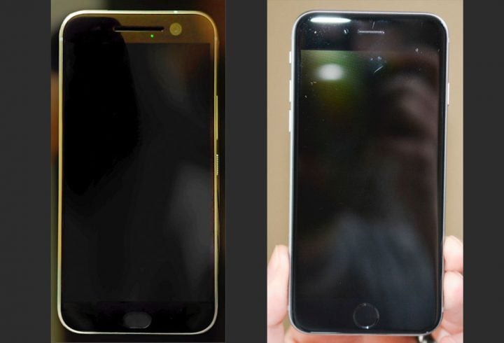 HTC One M10 (left) vs iPhone 6 (Right) - Image Credit: Droid-Life