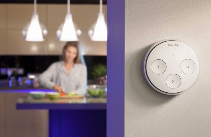 Philips hue lights and wall controller.