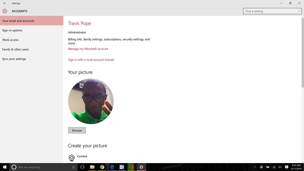 How to Change a Microsoft Account Picture in Windows 10
