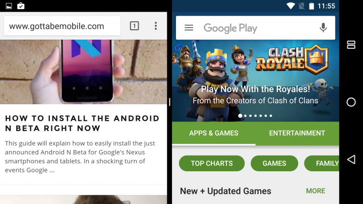 This is Android N Multi-Window Mode