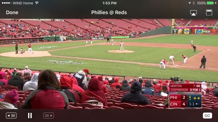 MLB TV on the iPhone At Bat app