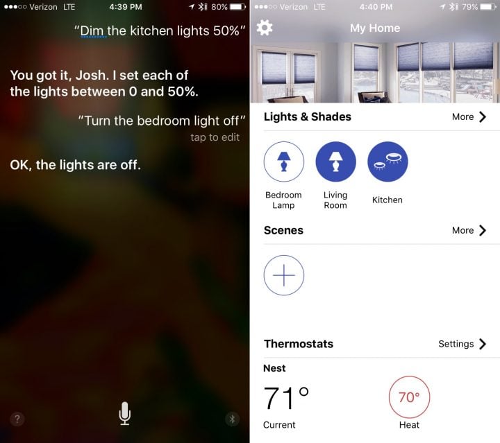 The Lutron app lets you control your lights and set scenes. You can also interact with other connected devices like Nest. 