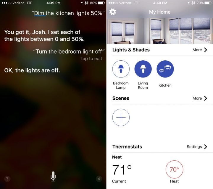 The Lutron app lets you control your lights and set scenes. You can also interact with other connected devices like Nest.