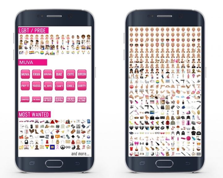 The MuvaMoji Android app includes the same options.