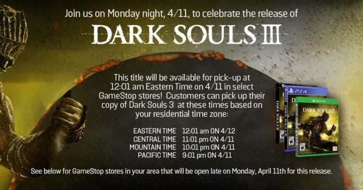 dark souls 3 gamestop pick up