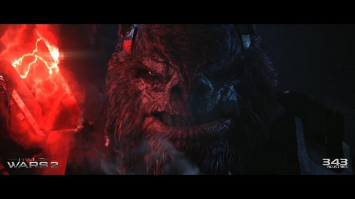 A battle from the original Halo Wars.