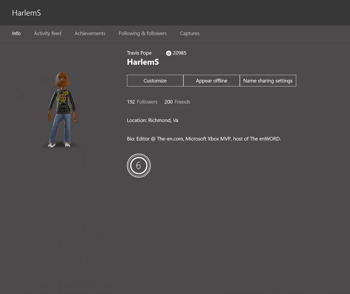 2016 Xbox gamertag recyclign profile