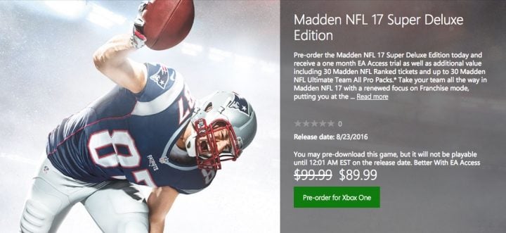 Save up to $10 with EA Access on Madden 17.