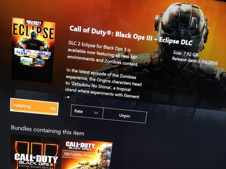 The Xbox One Black Ops 3 DLC 2 map pack is huge.