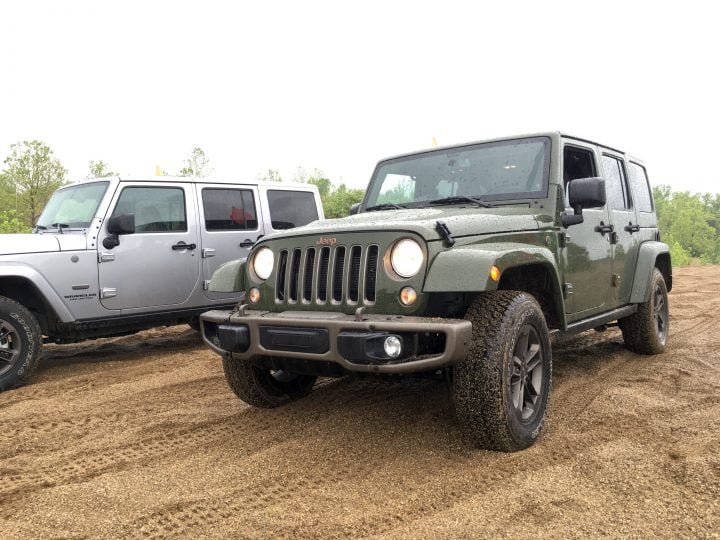 Aggressive bumpers and hood vents add to the look that the Sarge Green color completes.